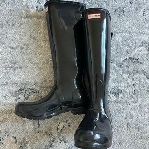 Hunter Original Back Tall Glossy Rain boots VGC Women’s Size 8